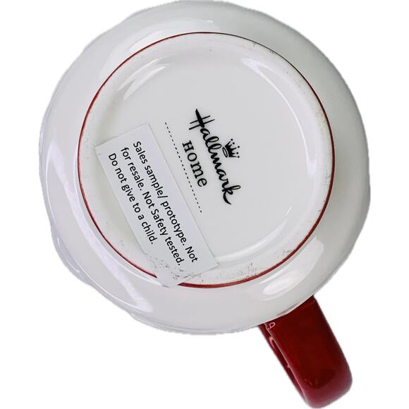 Hallmark Home SANTA OWL MUG Sales Sample / Prototype White and Red 16 oz - Picture 6 of 6